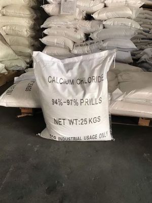 94%-97% كلوريد الكالسيوم الكريالير الكلوريد الصناعي الأبيض CaCl2 جزيئات كلوريد الكالسيوم 25kg